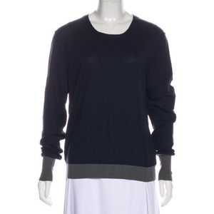 Miu Miu (Prada) Long Sleeve Knit Sweater Navy Grey